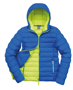Women's Snow Bird Hooded Jacket in blue with lime green lining
