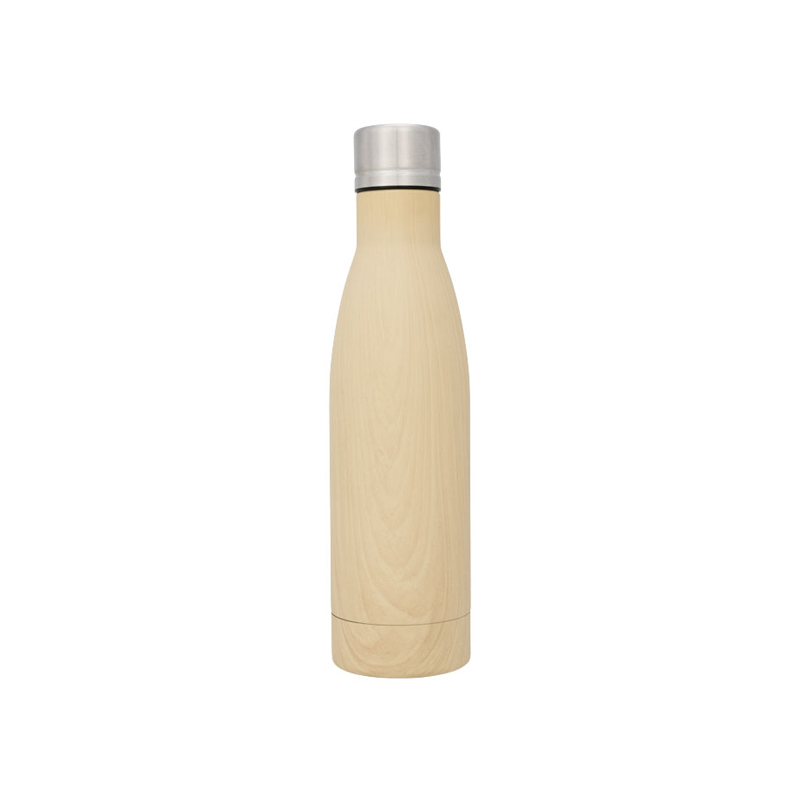 Thermal Bottle With Wooden Effect And Silver Lid