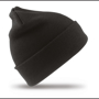 Woolly Ski Hat in black with double thickness