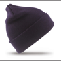 Woolly Ski Hat in grey with double thickness in navy