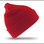 Woolly Ski Hat in grey with double thickness in red