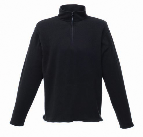 Zip-neck Microfleece in black with 1/4 zip