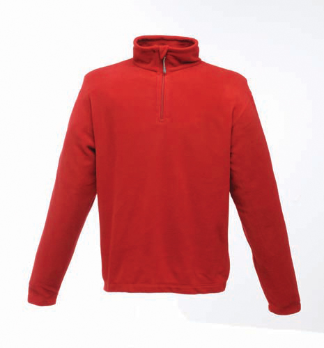 Zip-neck Microfleece in red with 1/4 zip