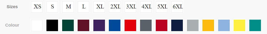 539m polo - colours and sizes
