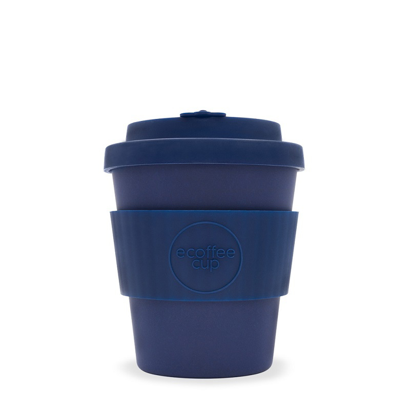 Reusable 8oz ECoffee travel mug in solid navy