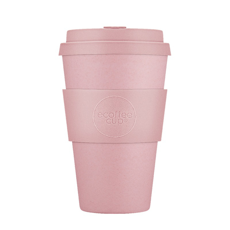 Double walled pink drinks mug with 14oz capacity