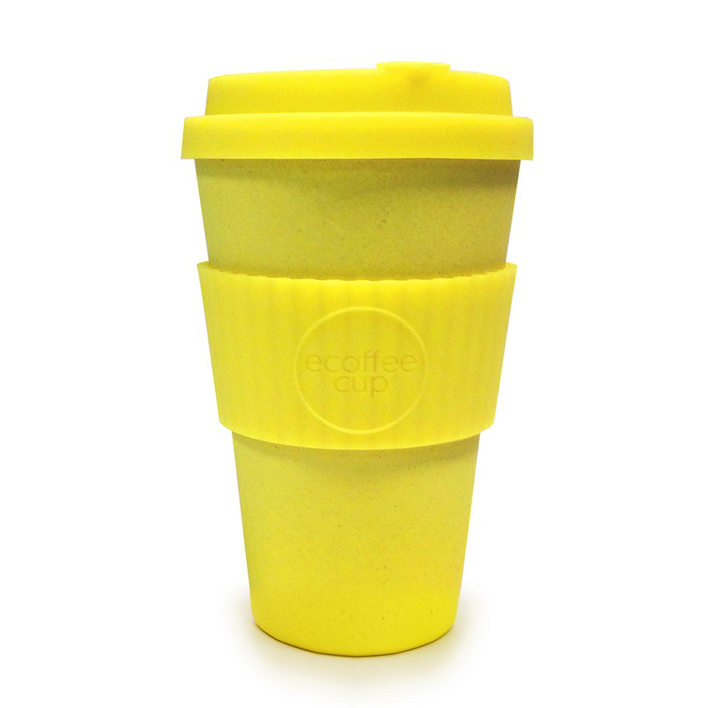 Yellow 14oz promotional hot drinks coffee cup