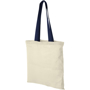Cotton shopping bag with long navy handles