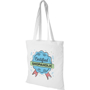 White shopping bag with long handles personalised with printed logo