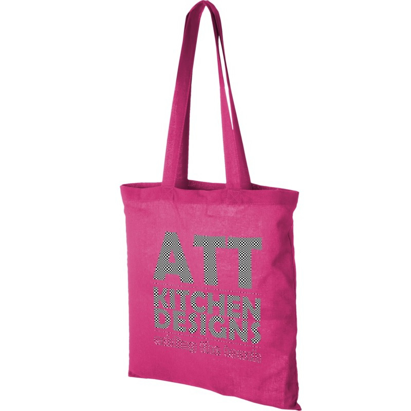 Magenta cotton shopping tote bag