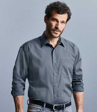 Show details for 934M  & 934F Russell  L/S Easy Care Poplin Shirt/Blouse 934m mens