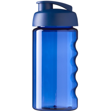 500ml sports bottle in translucent blue with flip lid