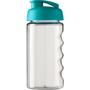 Clear sports drinks bottle, 500ml capacity with cyan lid