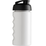 500ml Solid white plastic drinking bottle with black lid