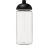 600ml clear sports bottle with black push pull lid