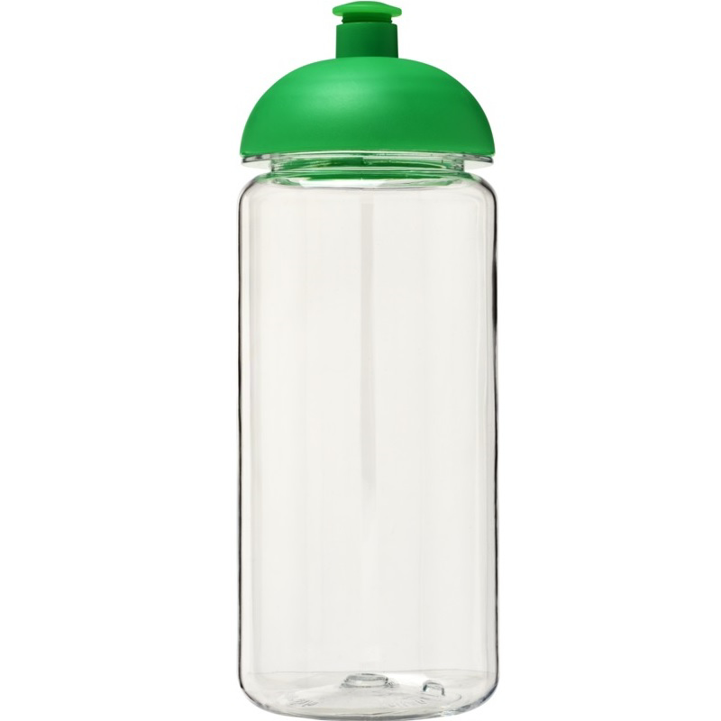 600ml sports bottle in clear with green lid