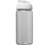 Clear drinks bottle with solid white flip top lid
