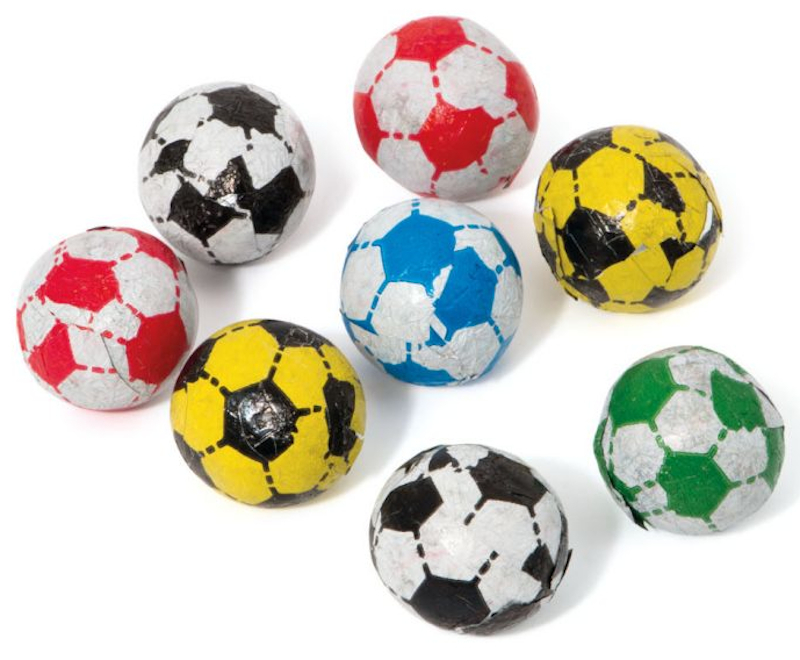 Maxi Clear Pot Chocolate Footballs