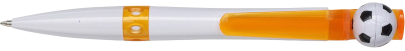 Plastic Pen With Football Top - Orange