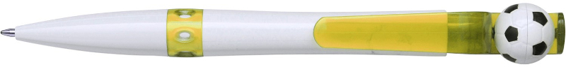 Plastic Pen With Football Top - Yellow