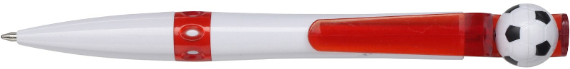 Plastic Pen With Football Top - Red