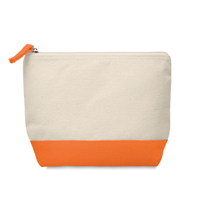 Cotton cosmetic pouch orange