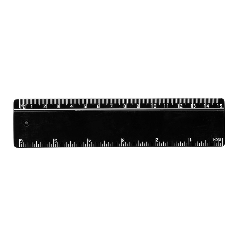 15cm ruler in black