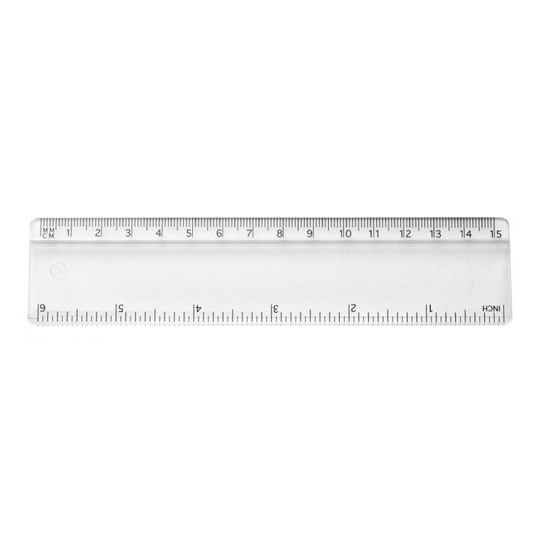 6 inch ruler in clear