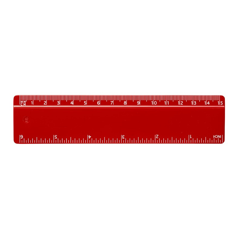 6 inch ruler in red