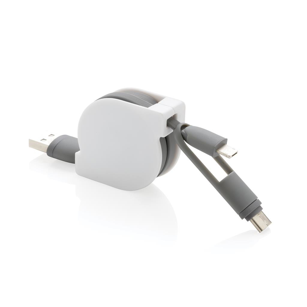 retractable multi cable grey