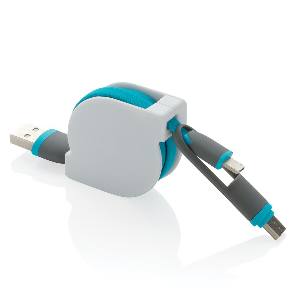 retractable multi cable blue