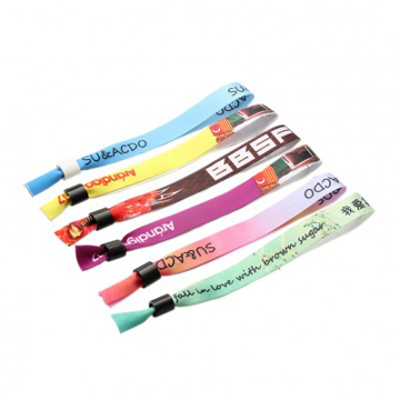 Show details for SATIN POLYESTER FABRIC WRISTBANDS polyester wristband