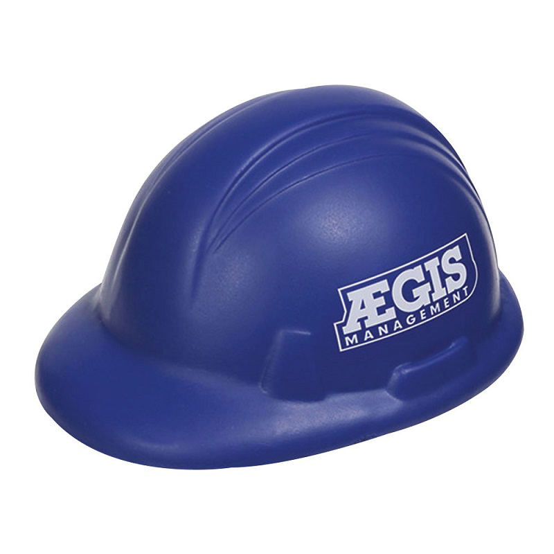 blue stress hard hat