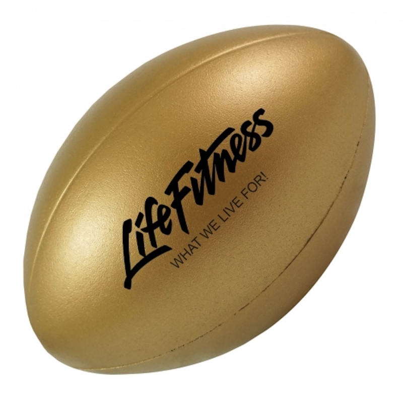 Rugby Ball Shape Stress Item Gold