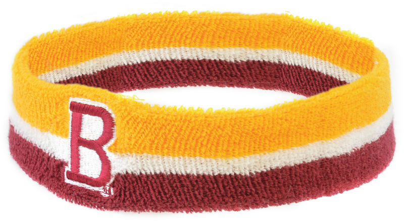 Head Sweat Band Yellow and Brown Example With Branding
