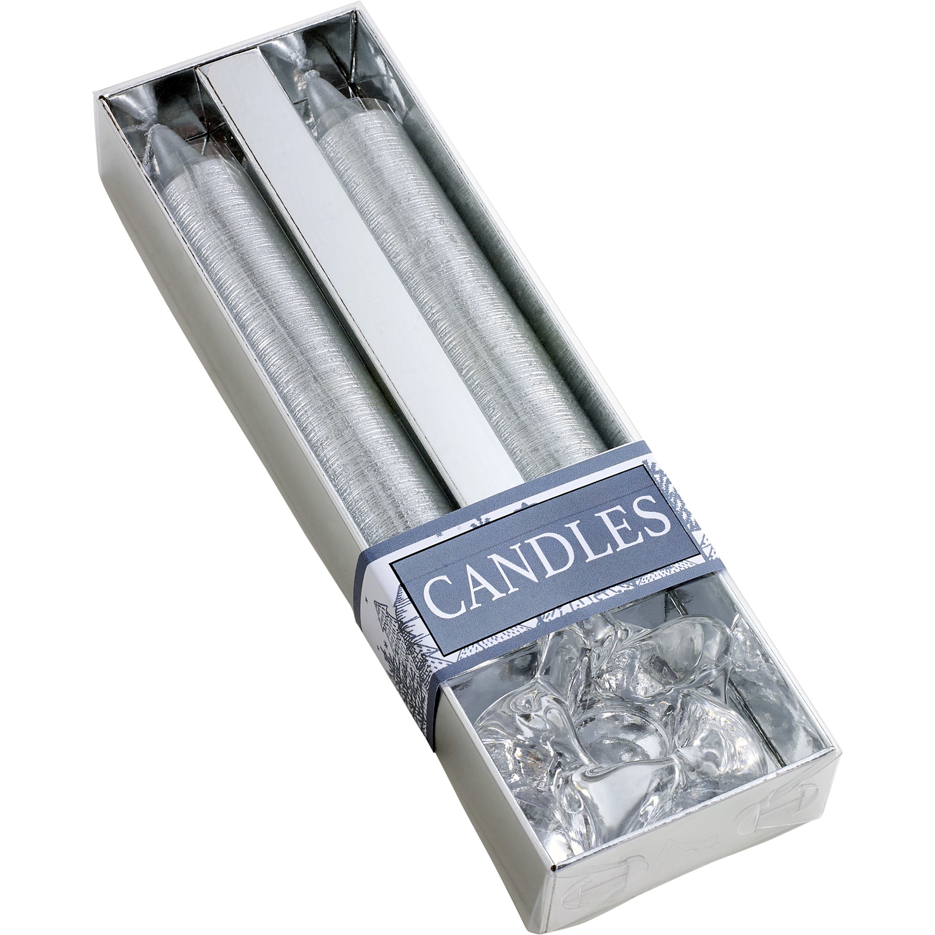 Glitter candles silver