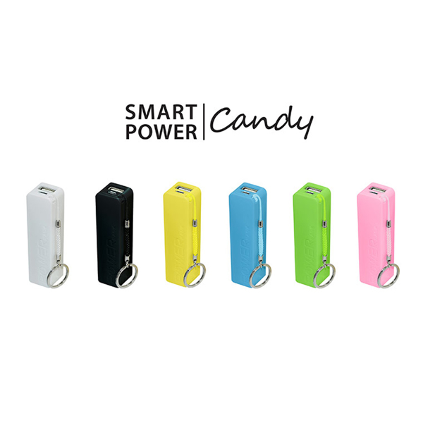 Rectangular power bank in a range of candy colours