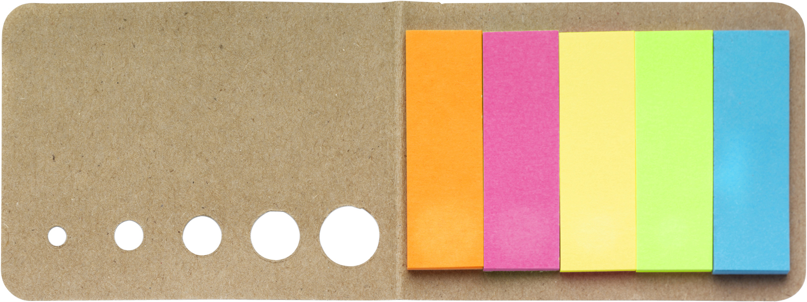 5 coloured sticky notes in natural cardboard