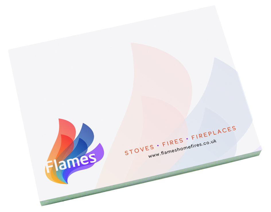 A7 Smart Sticky Notes with full colour print logo