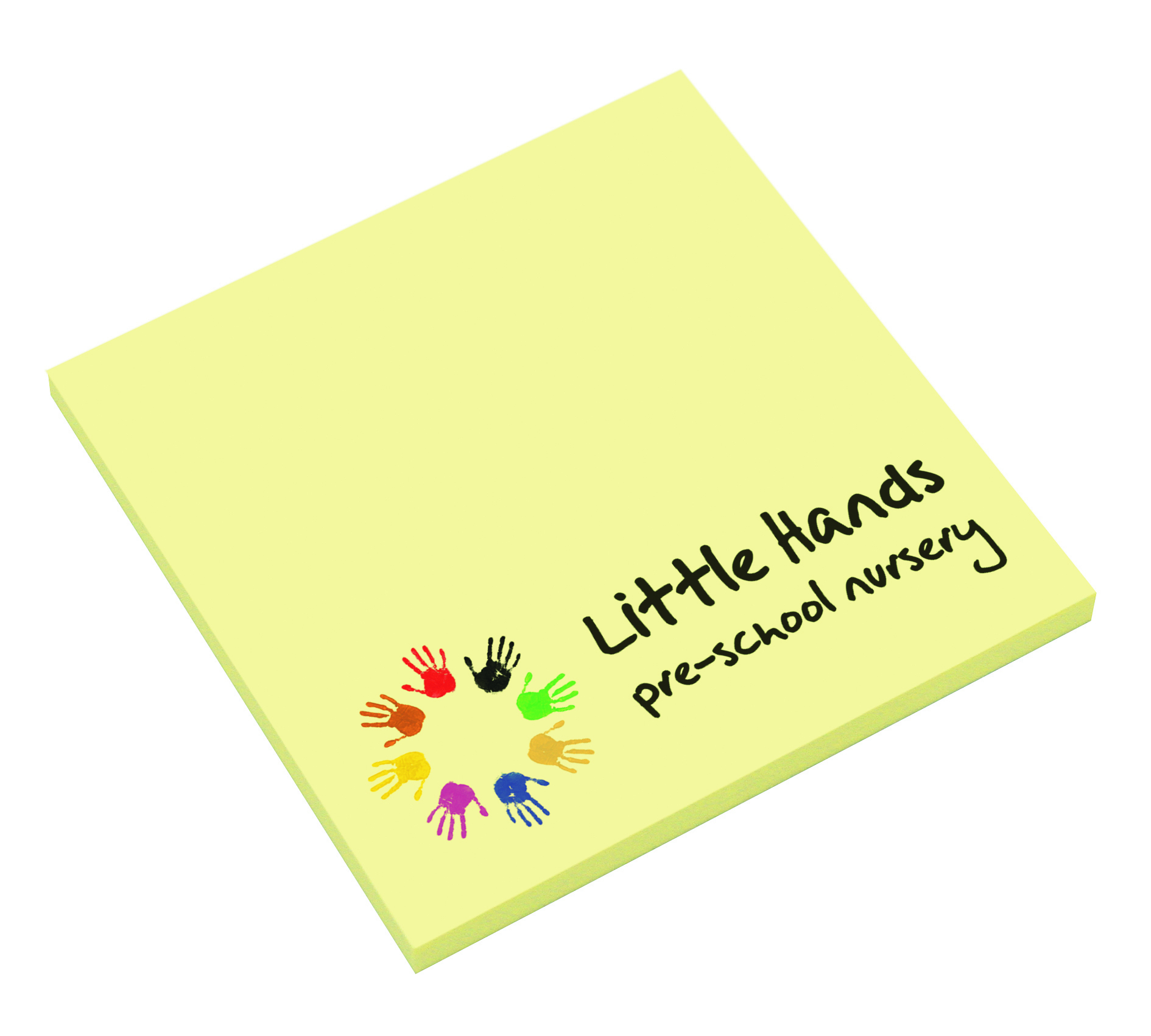 3" x  3" Smart Sticky Notes in yellow with full colour print logo
