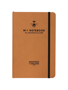 Will Bees Quarto Notebook in tan with black elastic closure strap and black embossed logo