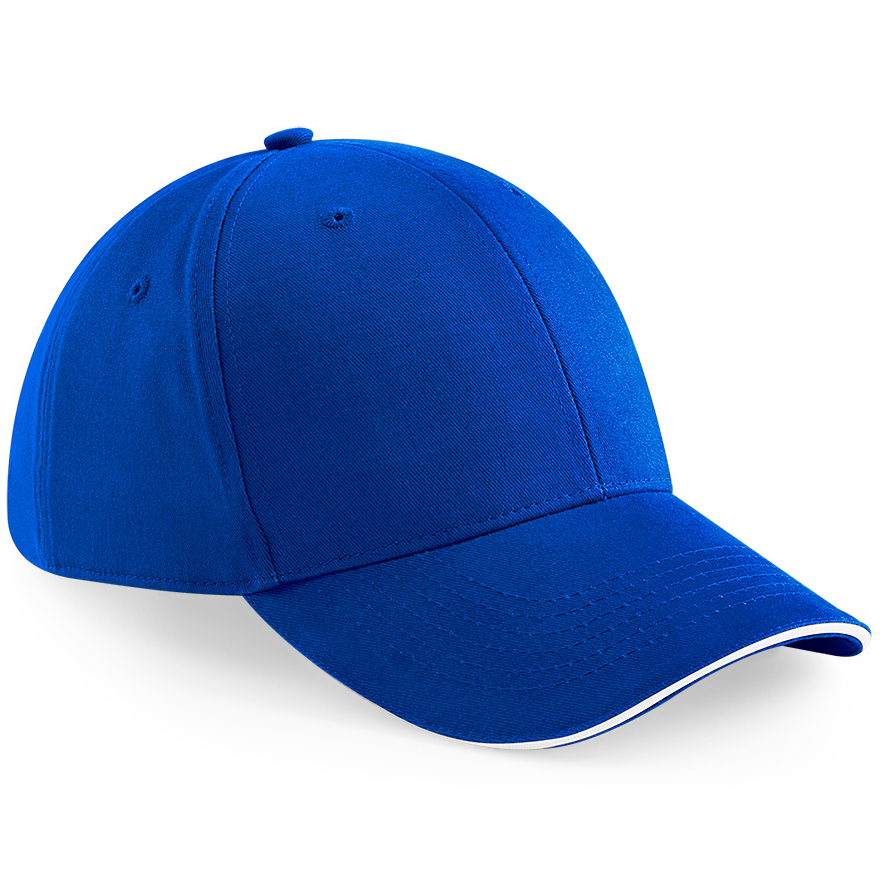 Athleisure 6 Panel Cap in blue with white trim