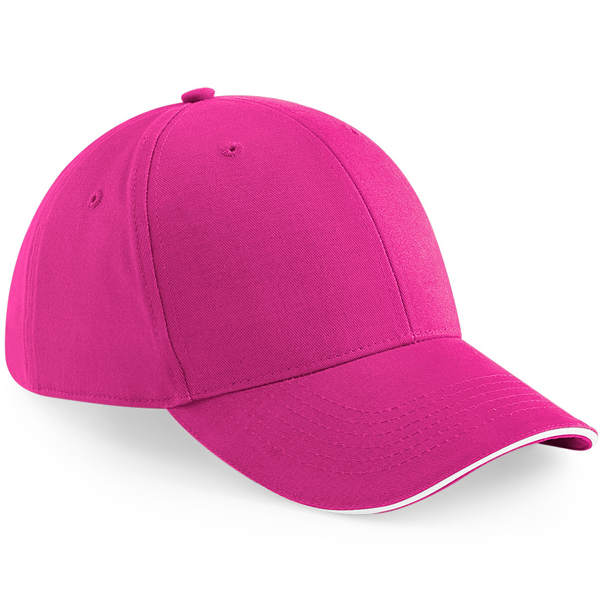 Athleisure 6 Panel Cap in pink with white trim