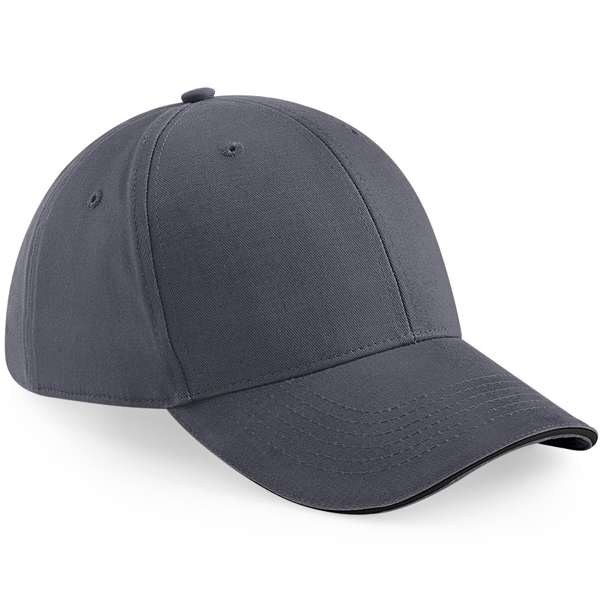 Athleisure 6 Panel Cap in grey with black trim