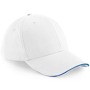 Athleisure 6 Panel Cap in white with blue trim