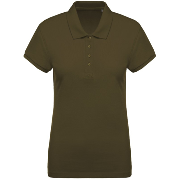 Women's Organic Polo Shirt in khaki