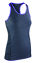 Women's Stringer back top in navy with purple trim
