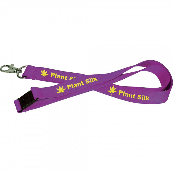 Bamboo 15mm Eco Lanyard in purple with 1 colour print logo