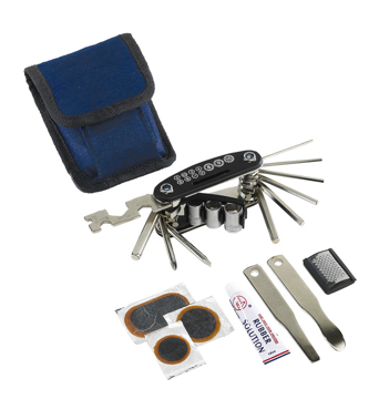 Bike Pouch Tool in navy with tools
