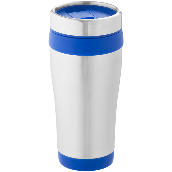 Elwood Travel Tumbler in silver and blue